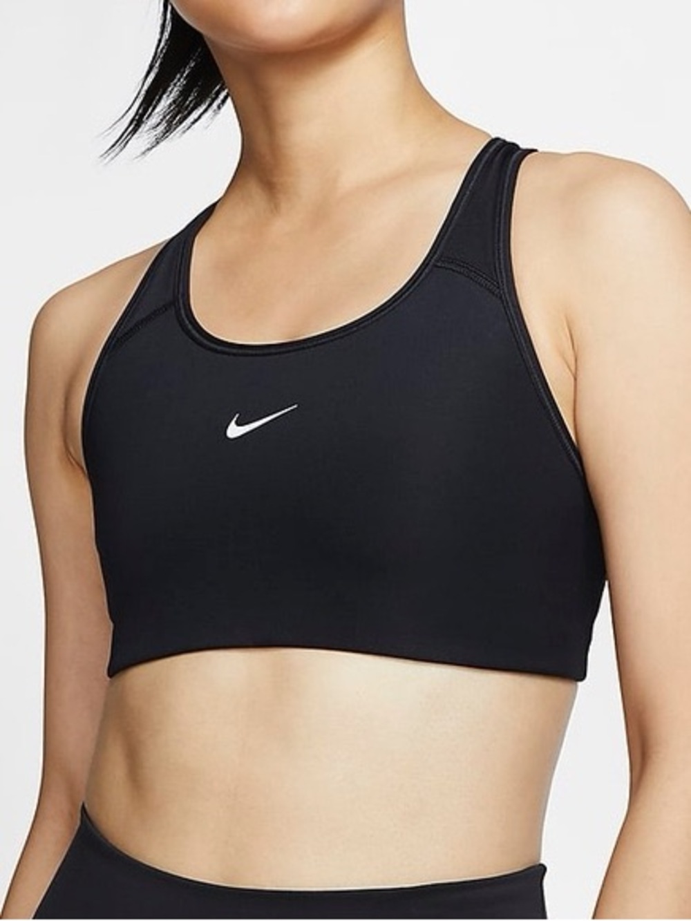 Nike Dry Women's Swoosh Black Sports Bra Size M Gym Workout Activewear Pilates